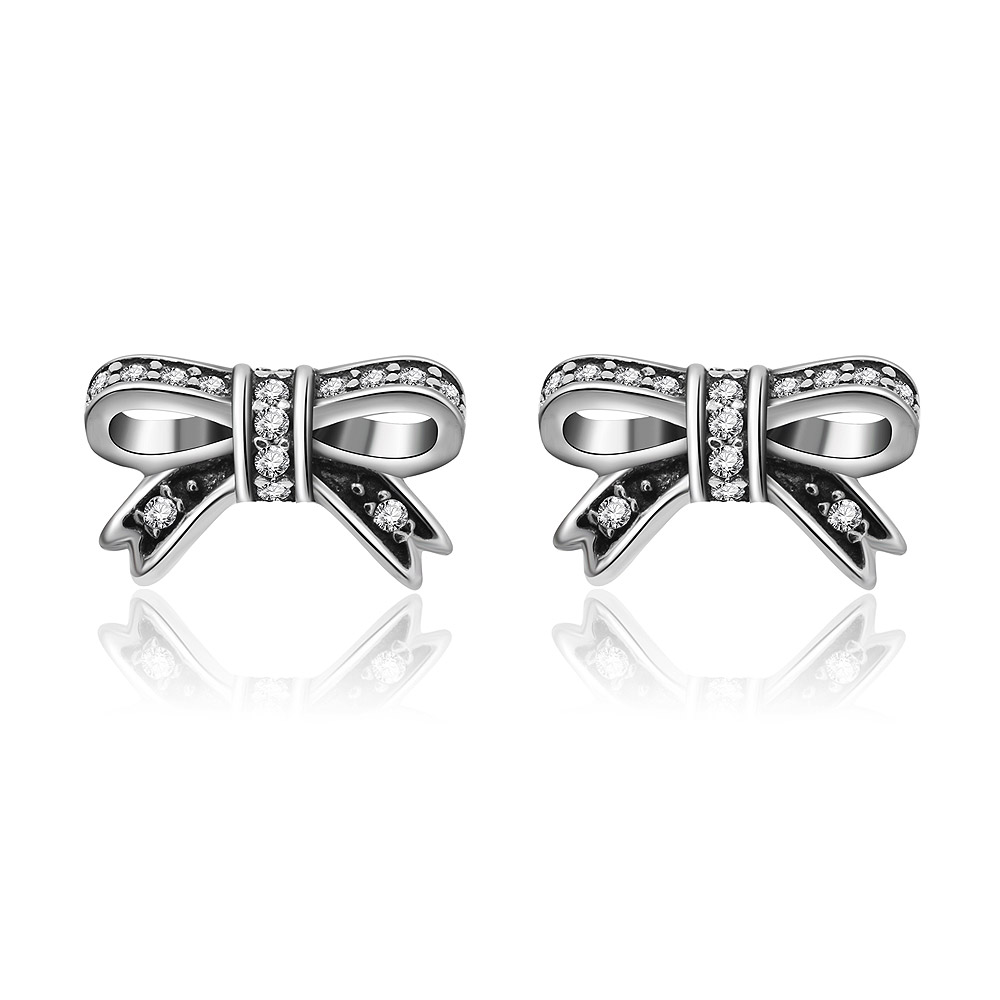 925 Silver Bow Cut Out Stud Earring